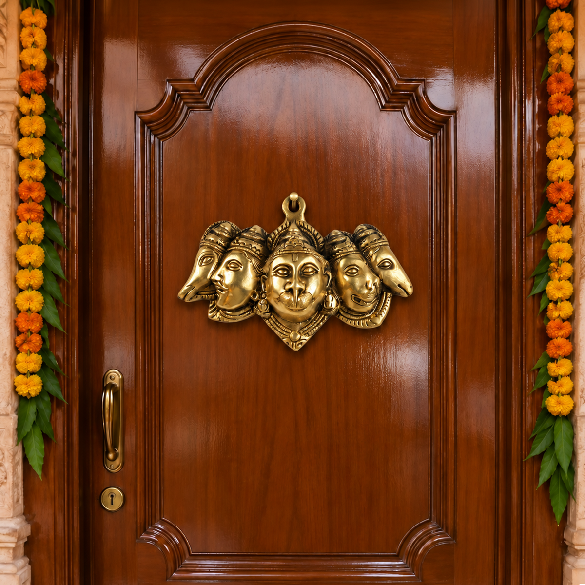 Brass Panchmukhi Hanuman Wall Hanging