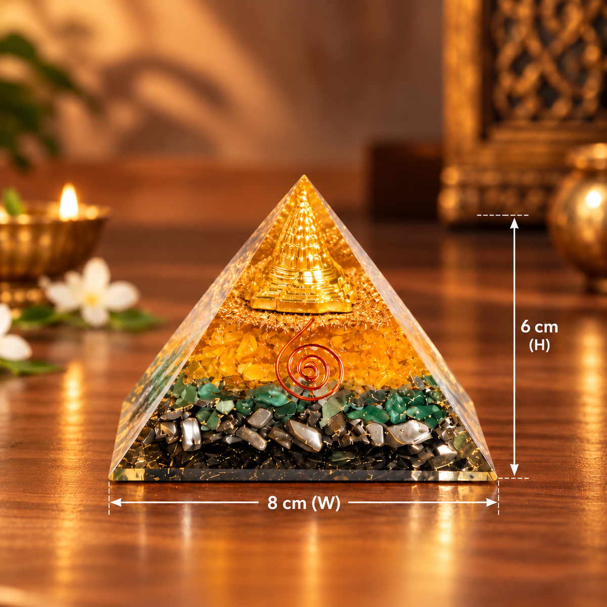 Vastu Pyramid with Crystals for Wealth & Prosperity