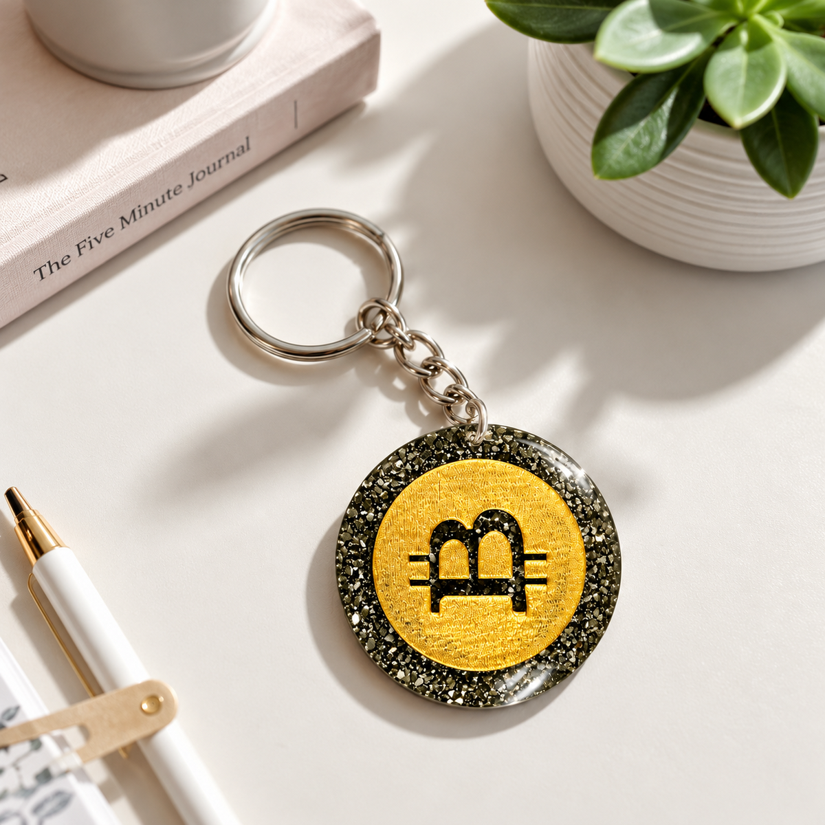 Bitcoin Round Keychain