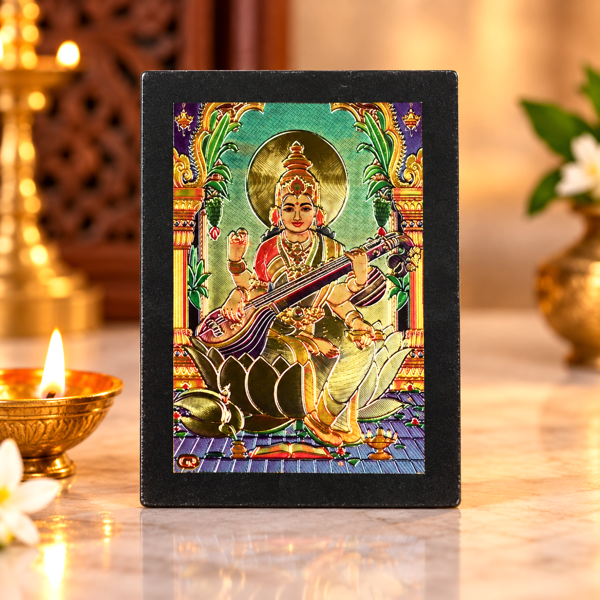 Saraswati Mata Devotional Photo Frame
