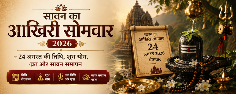 सावन का आखिरी सोमवार 2026: 24 अगस्त की तिथि, शुभ योग, व्रत और सावन समापन
