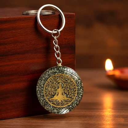 Round Buddha Keychain