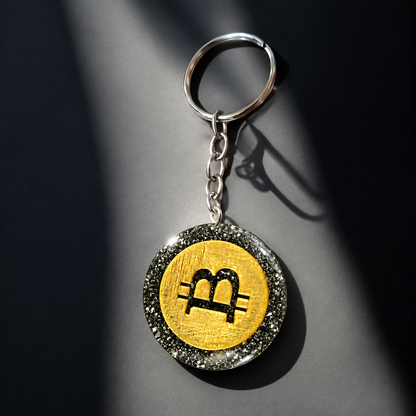 Bitcoin Round Keychain