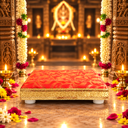 Red Pooja Cloth Aasan
