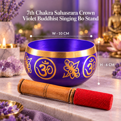 7th Chakra Sahasrara Crown Violet Buddhist Singing Bowl