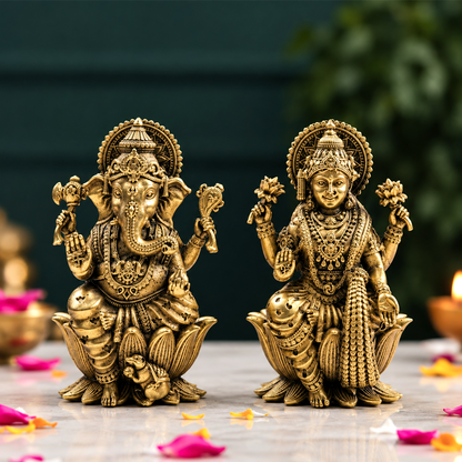 Brass Superfine Laxmi Ganesh Murti