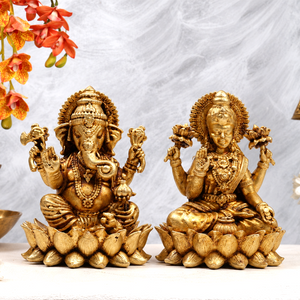 Brass Laxmi Ganesh Ji Murti