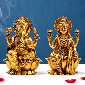 Antique Brass Laxmi Ganesh Murti