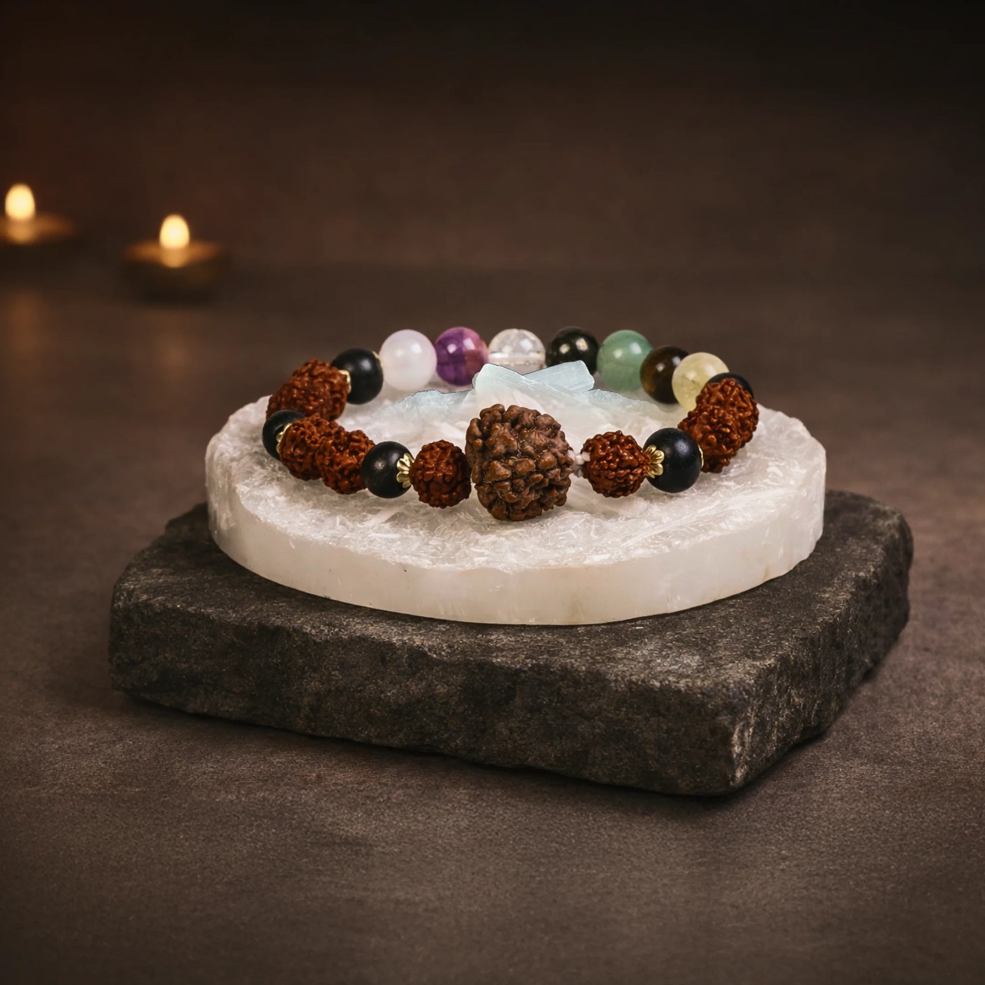 Asth Lakshmi Maha Dhanyog Bracelet with 7 Mukhi Rudraksha - Gemsinvite  