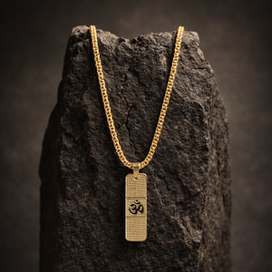 
                    
                      Gold Plated Om Necklace - Gemsinvite  
                    
                  