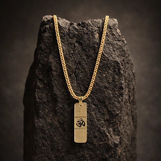 Gold Plated Om Necklace - Gemsinvite  