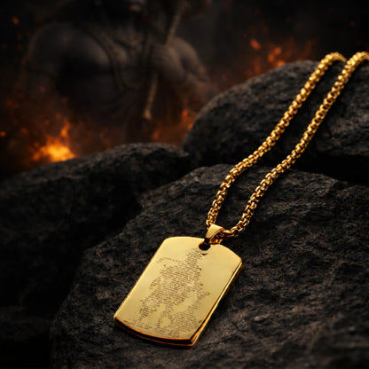 Hanuman Chalisa Engraved Gold Plated Pendant - Gemsinvite  