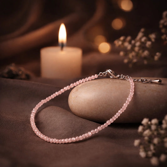 Rose Quartz Anklet - Gemsinvite  