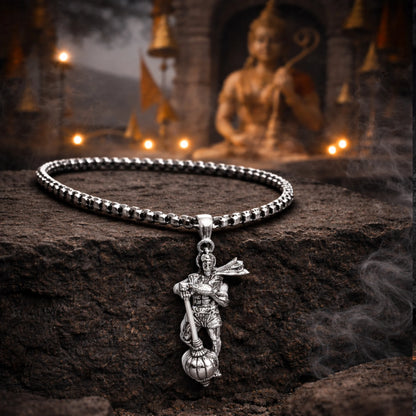 3D Bajrangbali Hanuman Ji Silver Plated Pendant - Gemsinvite  