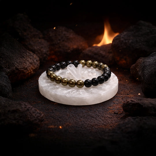 Vijay Lakshmi Pyrite Lava Money Magnet Bracelet - Gemsinvite  