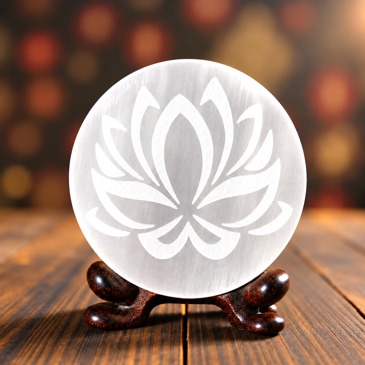 Lotus Selenite Meditation Plate