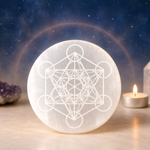 Metatron’s Cube Selenite Meditation Plate