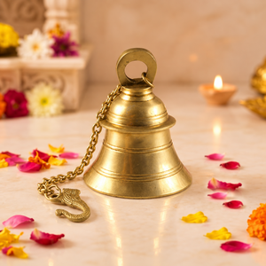 Brass Temple Bell with Chain