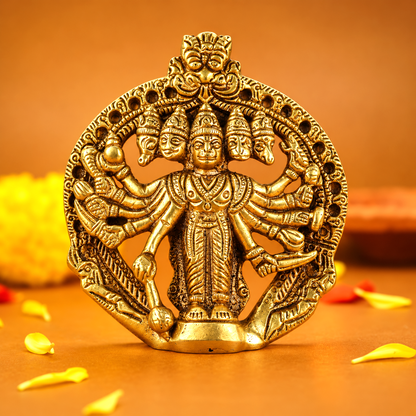 Brass Panchmukhi Hanuman Idol