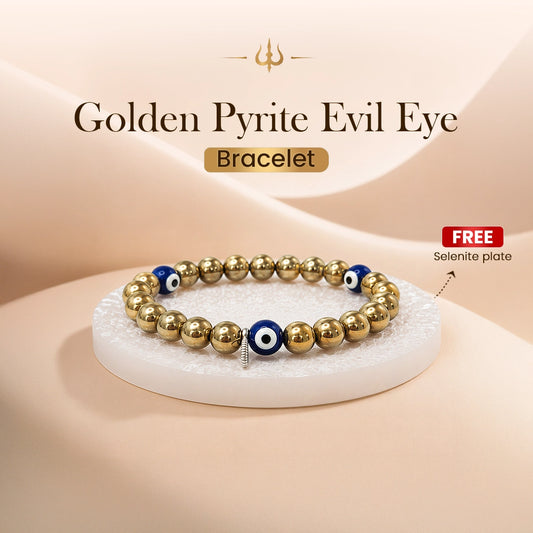 Golden Pyrite Evil Eye Bracelet