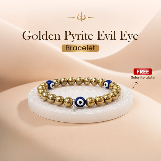 Golden Pyrite Evil Eye Bracelet