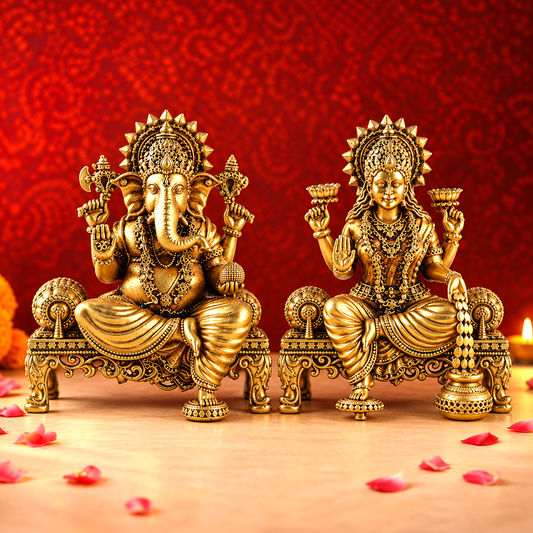 Brass Laxmi Ganesh Murti
