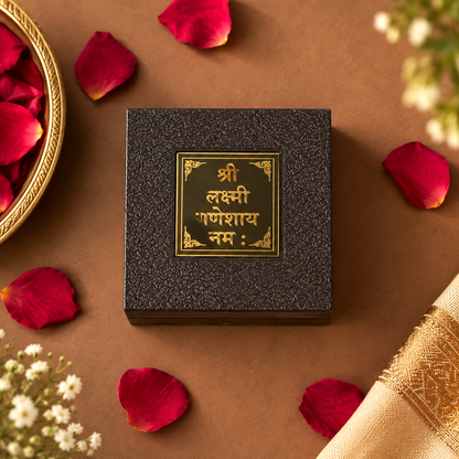 Lakshmi Charan Paduka Box with Ganesh