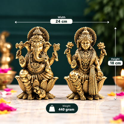 Brass Superfine Laxmi Ganesh Murti