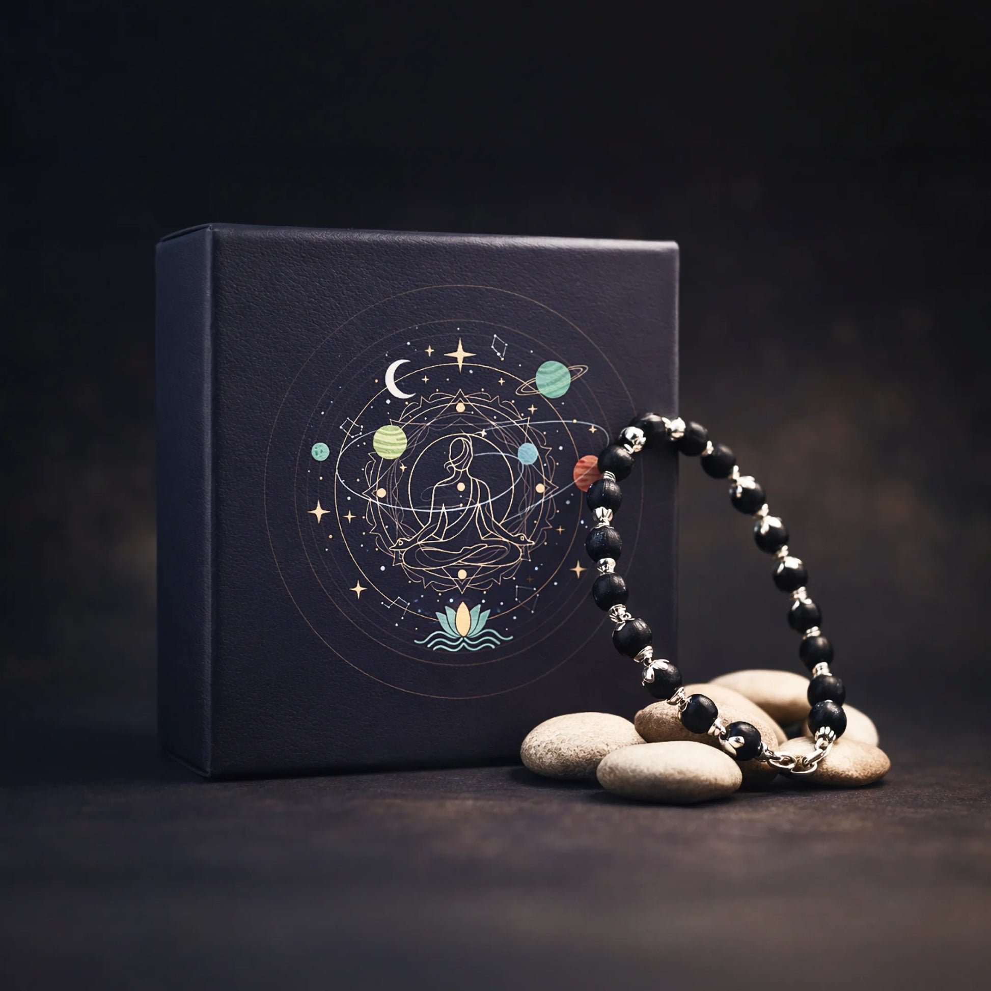 Lord Murugan Silver Karungali Beads Bracelet - Gemsinvite  