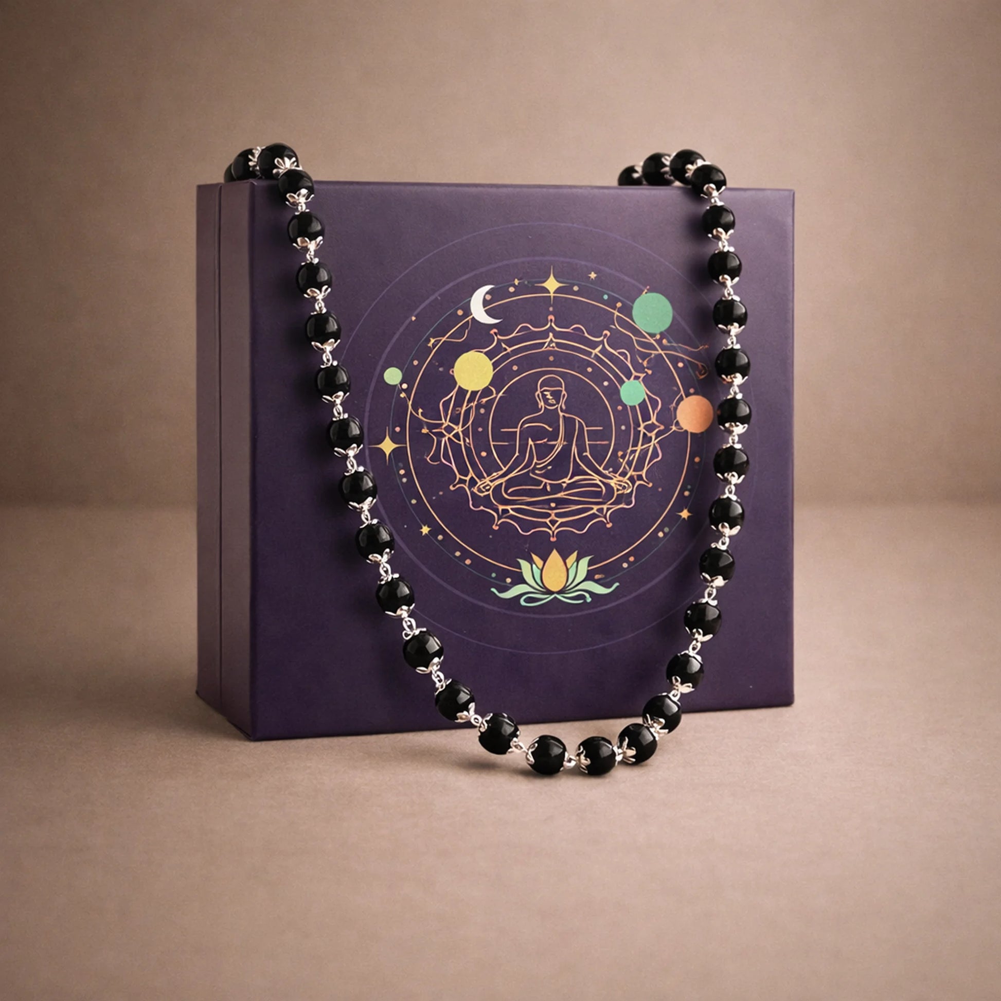 Original Karungali (Ebony Beads) Mala Silver Plated - Gemsinvite  