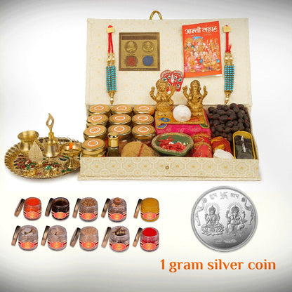Lakshmi Ganesh Sukh - Samriddhi Kit With 1 gm Silver Coin