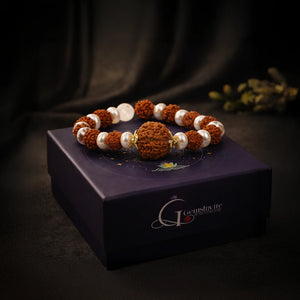 
                    
                      5 Mukhi Rudraksha Gaj Kesari Bracelet with Pearl and Sphatik - Gemsinvite  
                    
                  