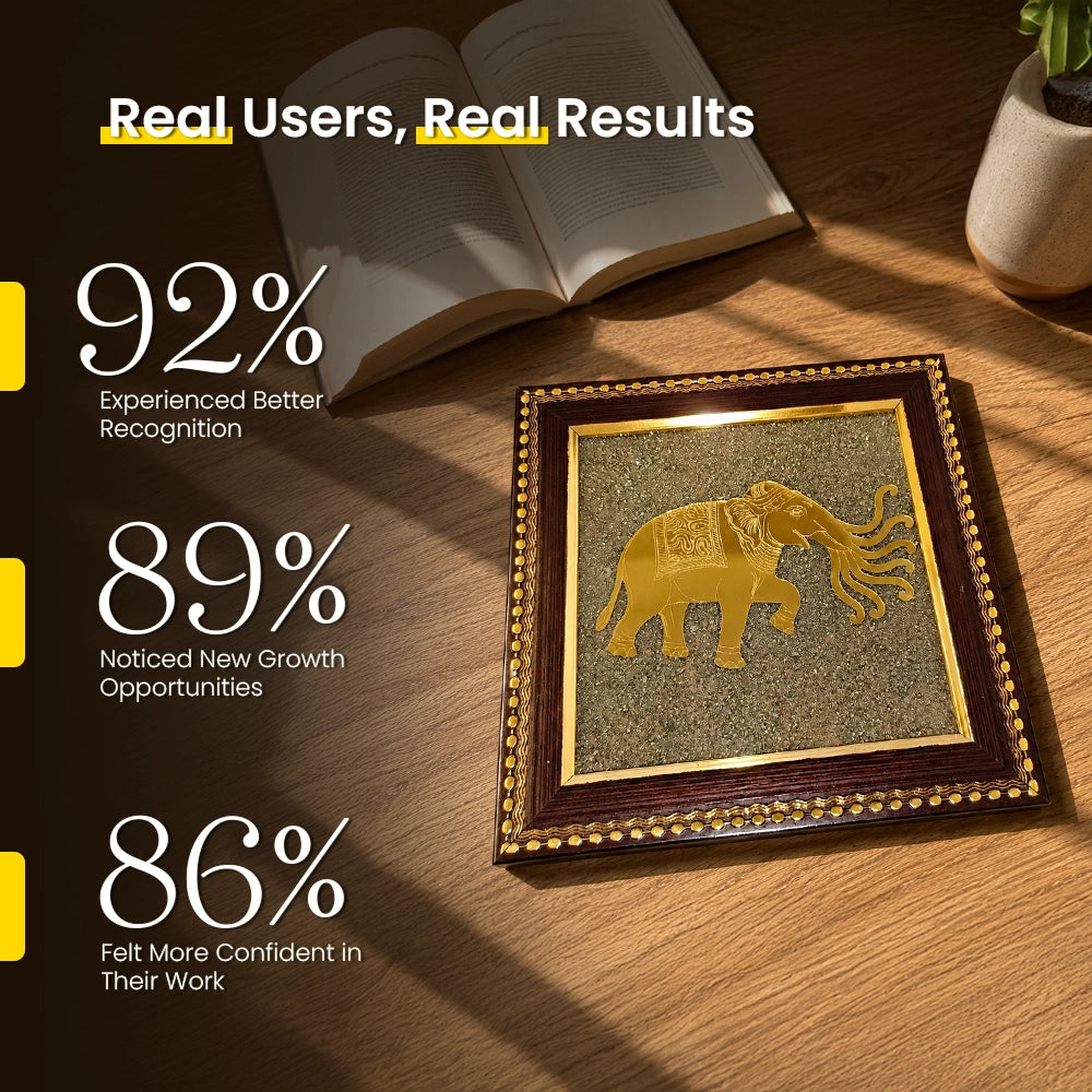 Airavata - 7 Trunk Elephant Raw Pyrite Frame