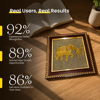 Airavata - 7 Trunk Elephant Raw Pyrite Frame
