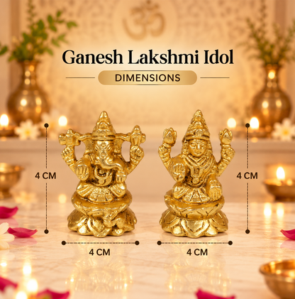 Brass Ganesh Lakshmi Idol
