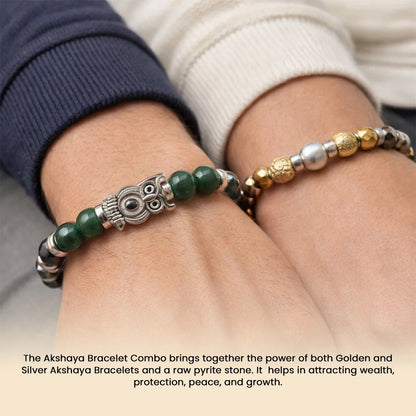 Akshaya Shubh Gold & Silver Bracelet Combo