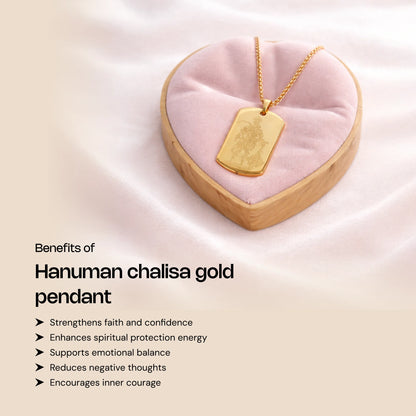 Hanuman Chalisa Engraved Gold Plated Pendant - Gemsinvite  