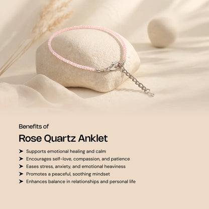Rose Quartz Anklet - Gemsinvite  