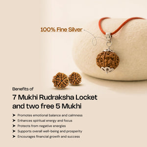 
                    
                      7 Mukhi Rudraksha in Silver Locket + Free 5 Mukhi Rudraksha (2 Pieces) - Gemsinvite  
                    
                  
