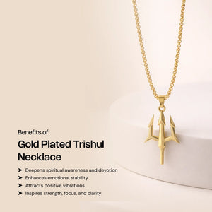 
                    
                      Gold Plated Trishul Necklace - Gemsinvite  
                    
                  