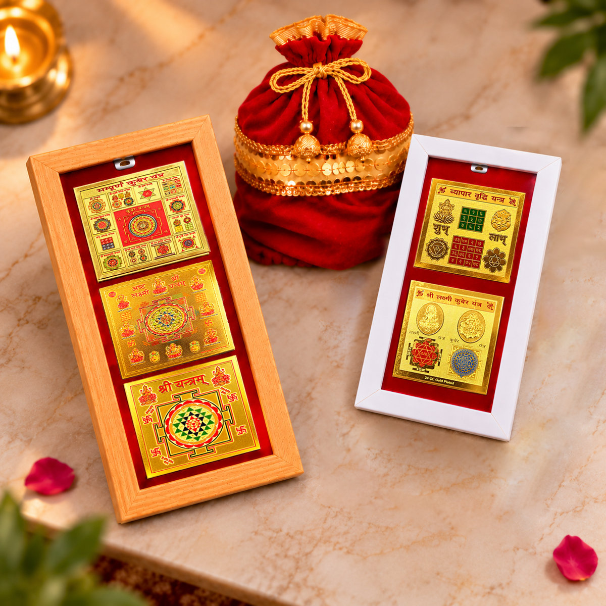 Sampoorna Dhan Vyapar Yantra Combo with Dhan Potli