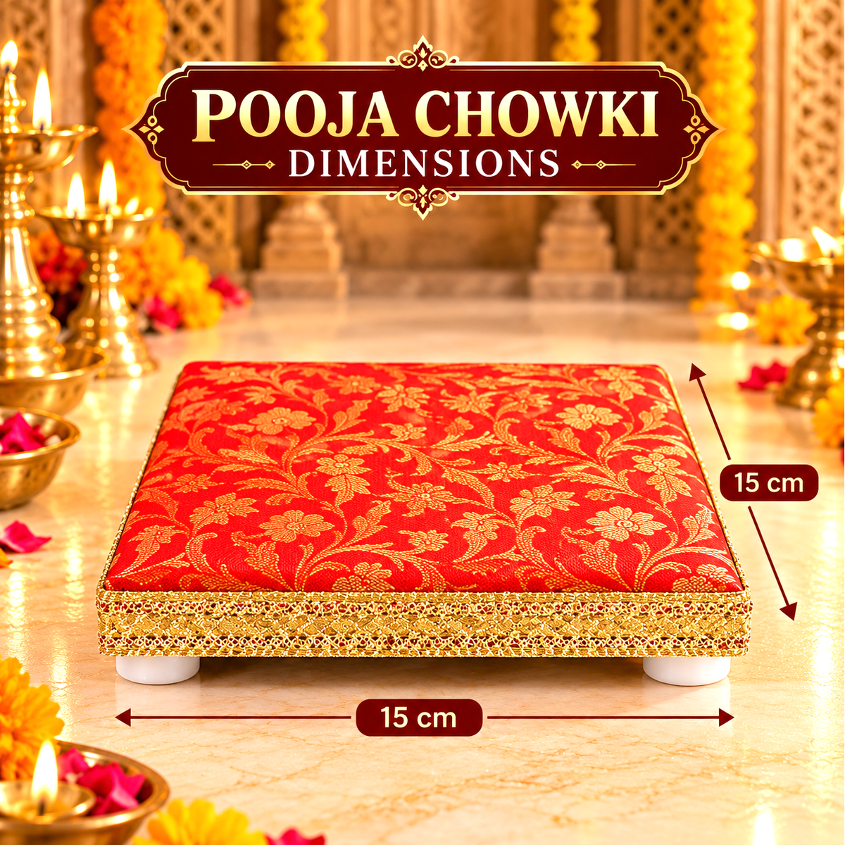 Red Pooja Cloth Aasan