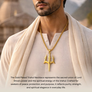 
                    
                      Gold Plated Trishul Necklace - Gemsinvite  
                    
                  