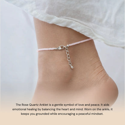 Rose Quartz Anklet - Gemsinvite  