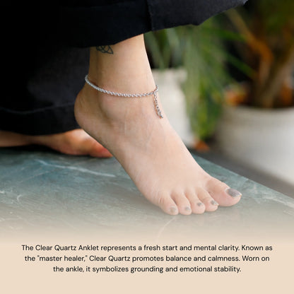 Clear Quartz Anklet - Gemsinvite  