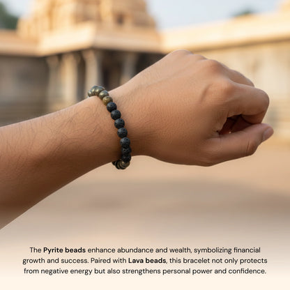 Vijay Lakshmi Pyrite Lava Money Magnet Bracelet - Gemsinvite  