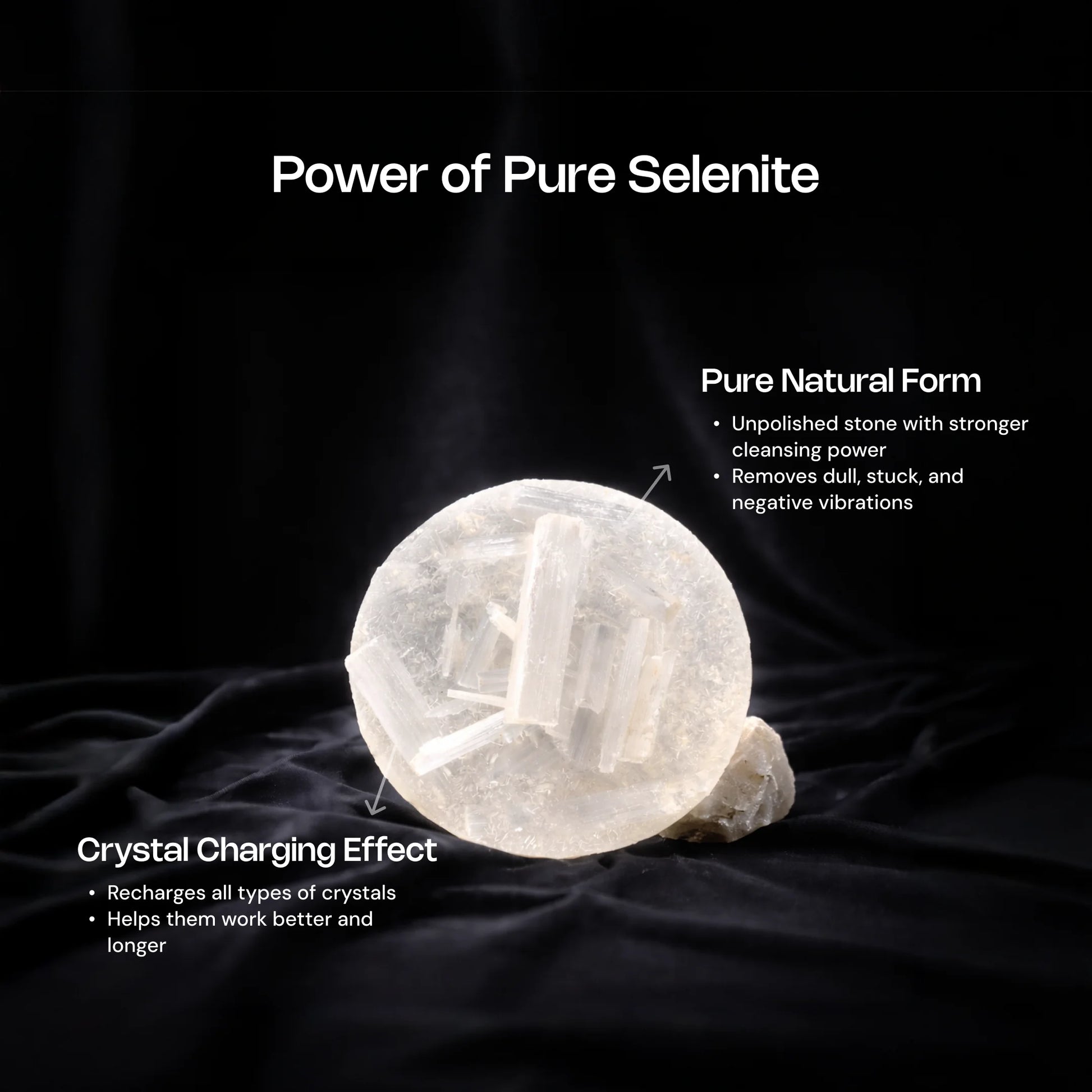Raw Selenite Plate - Gemsinvite  