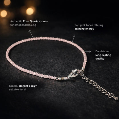 Rose Quartz Anklet - Gemsinvite  