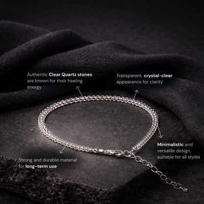 Clear Quartz Anklet - Gemsinvite  