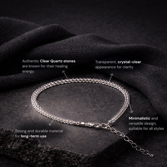 Clear Quartz Anklet - Gemsinvite  